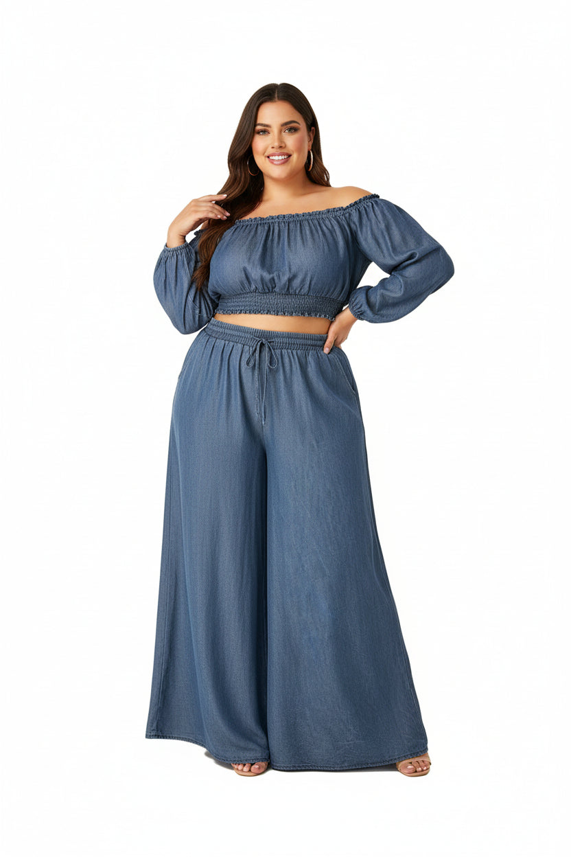 Cropped top & palazzo pants