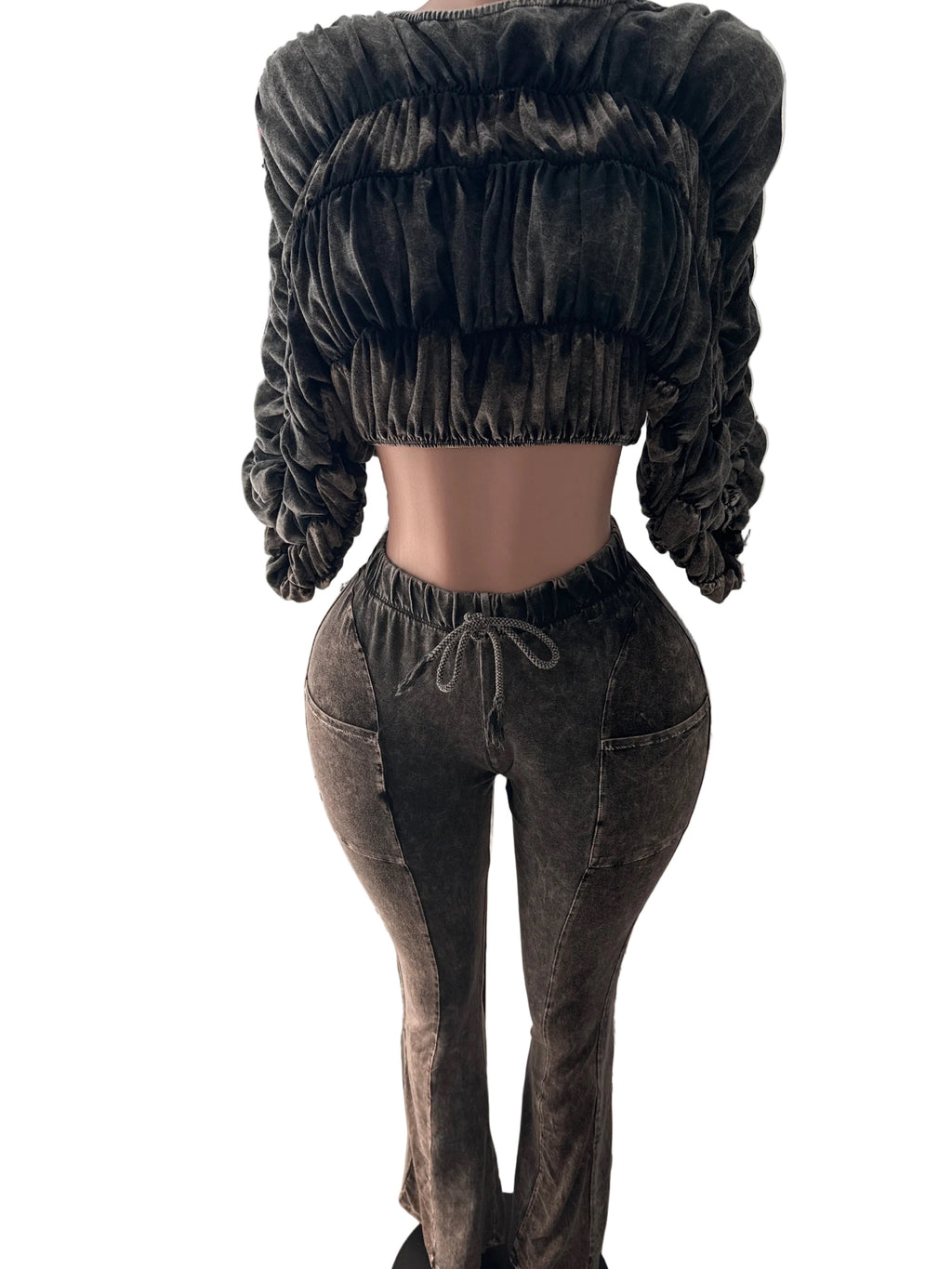 Cropped top & flare pants Set