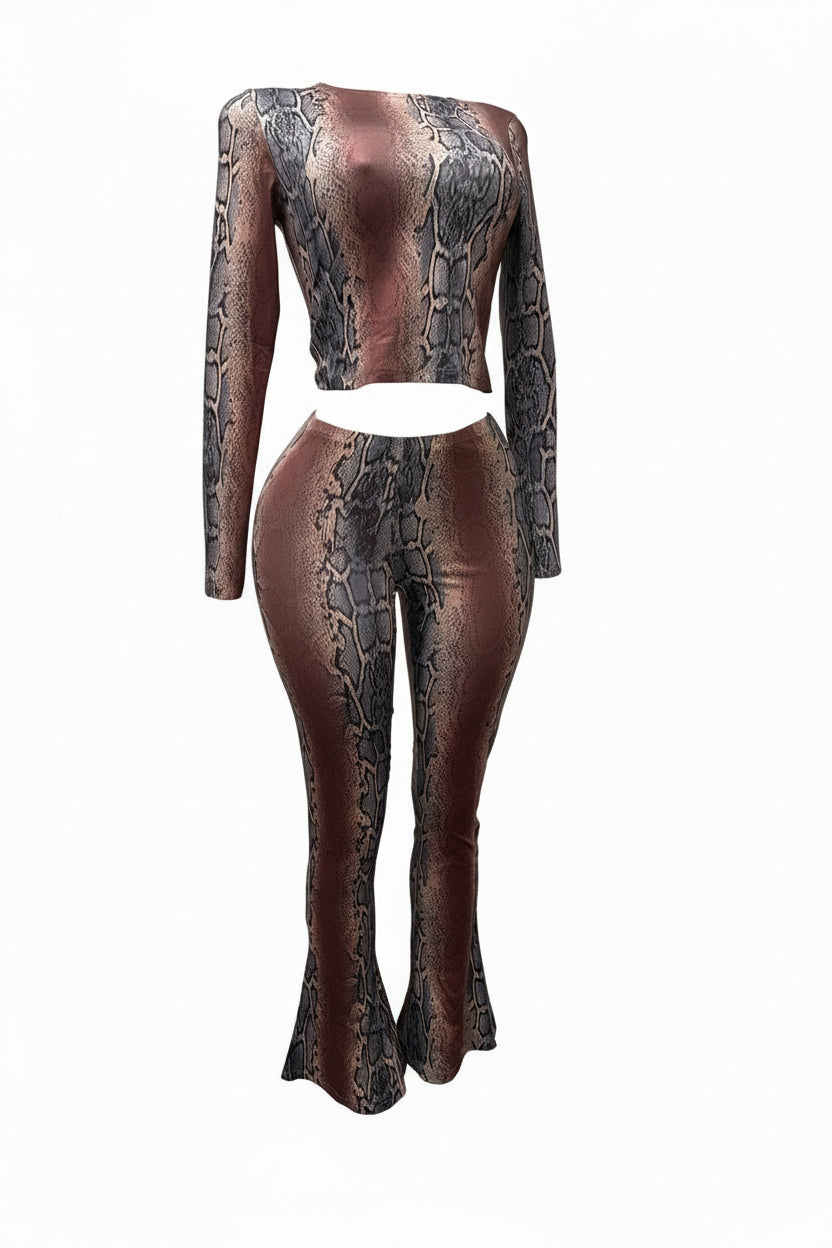 Python print top & flare pants set