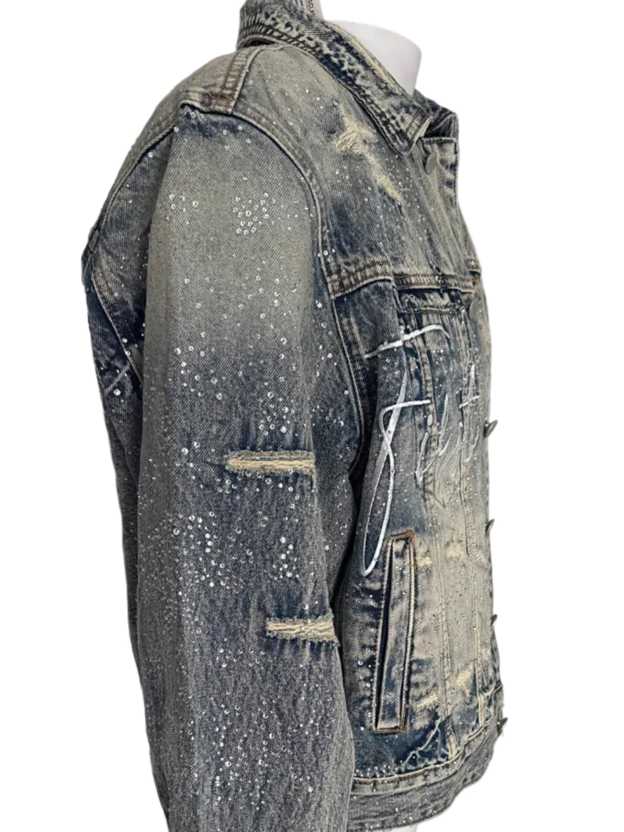 Cropped rhinestone jacket