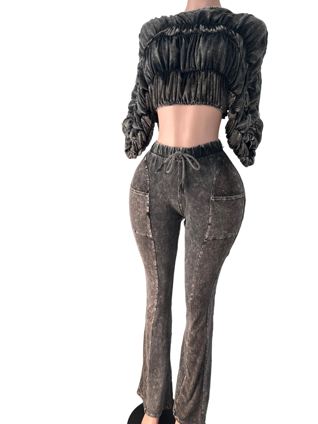 Cropped top & flare pants Set