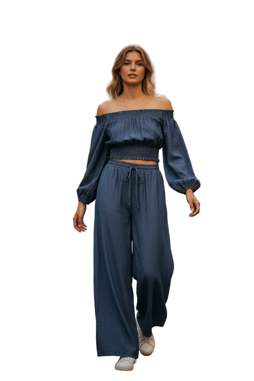 Cropped top & palazzo pants