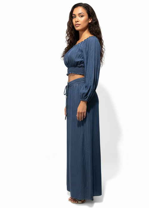 Cropped top palazzo pants set