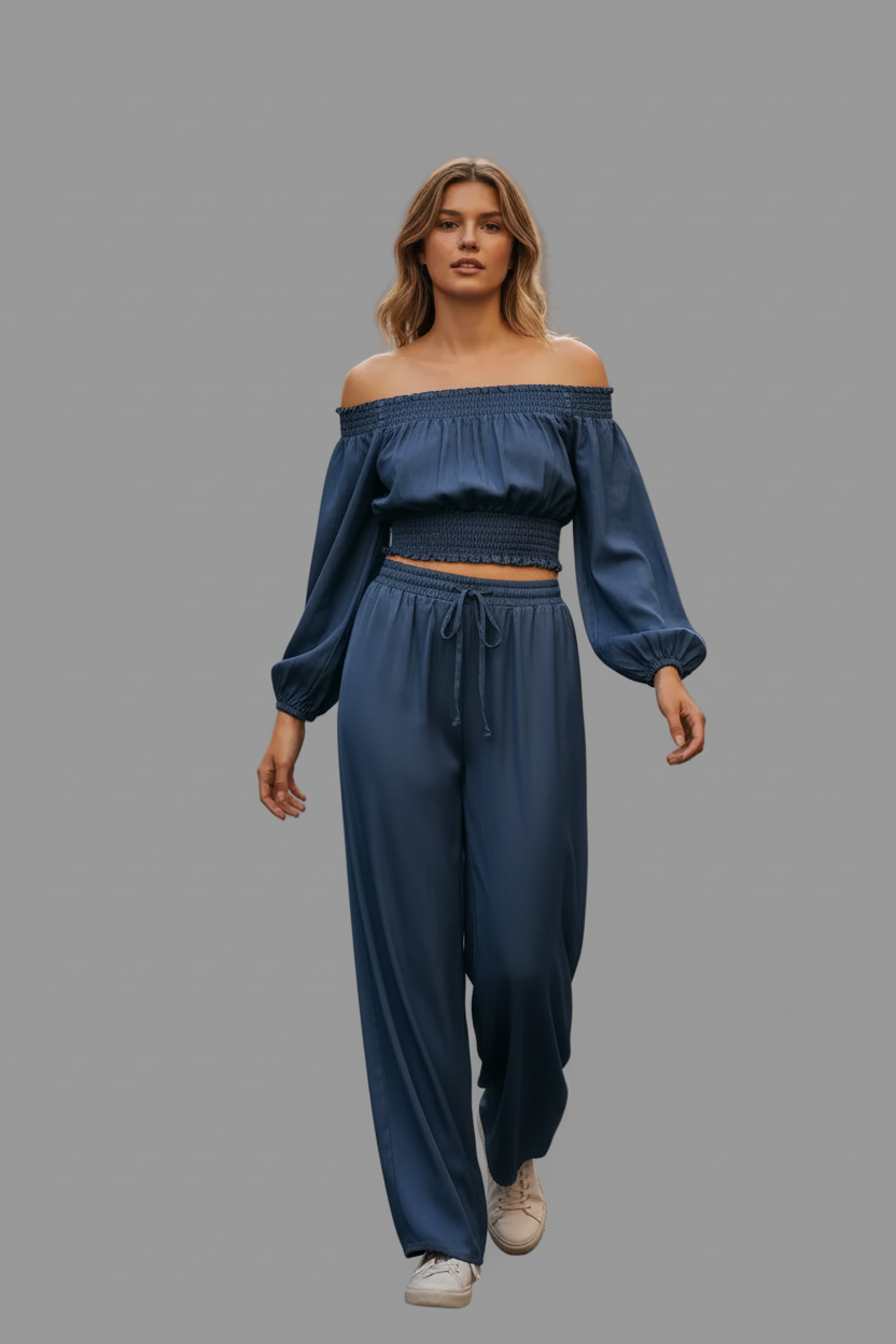 Cropped top & palazzo pants