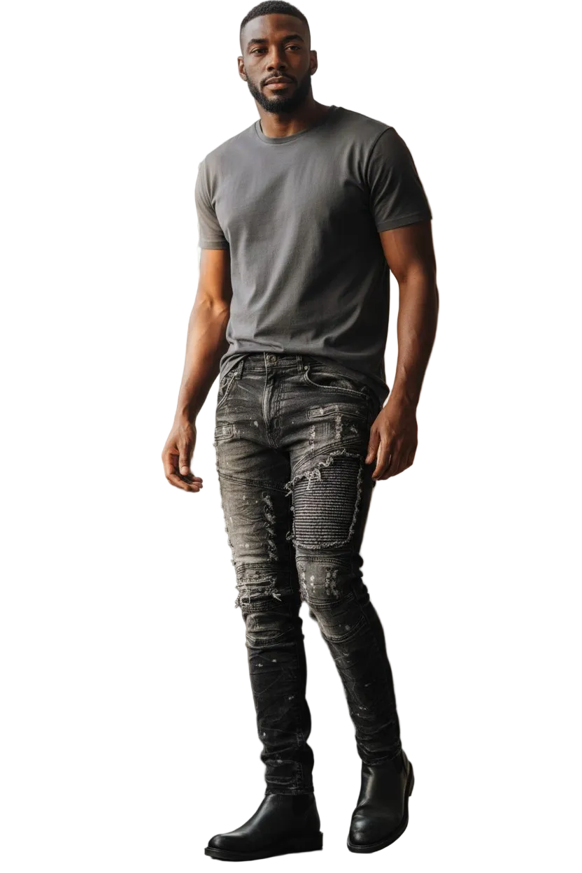 Mens patch jeans