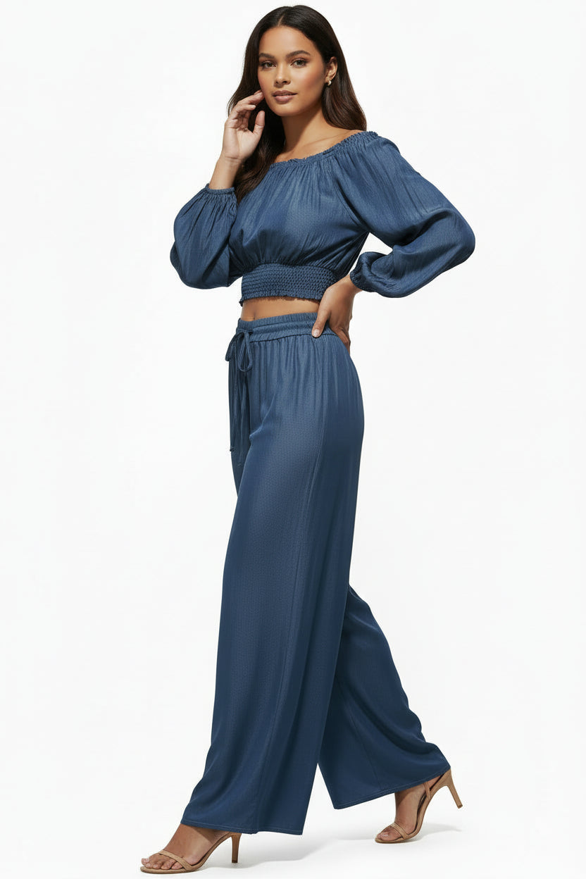 Cropped top palazzo pants set